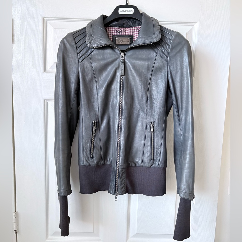Mackage Charcoal Leather Jacket